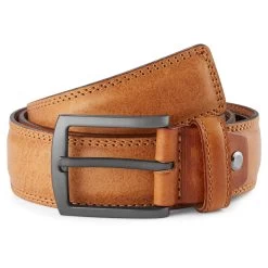 Cognac Smooth Leather Belt