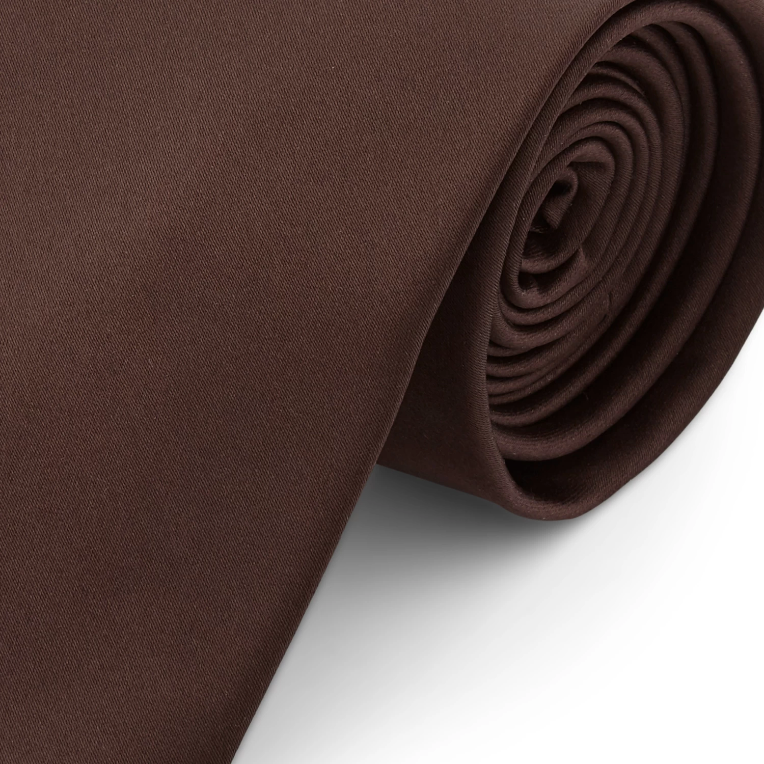 Basic Wide & Long Dark Brown Polyester Tie - Image 2