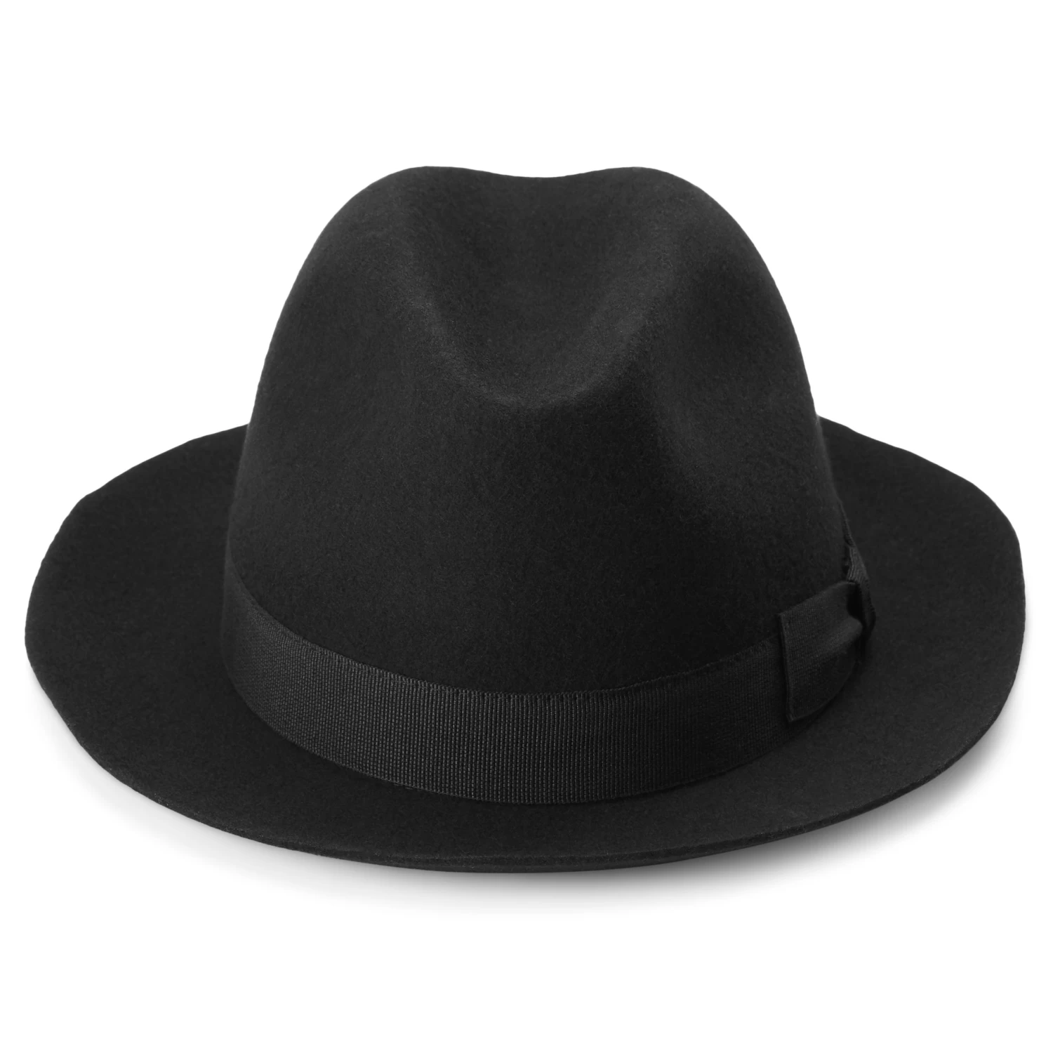 Moda | Black Wool Fedora Hat With Raw Edges - Image 2