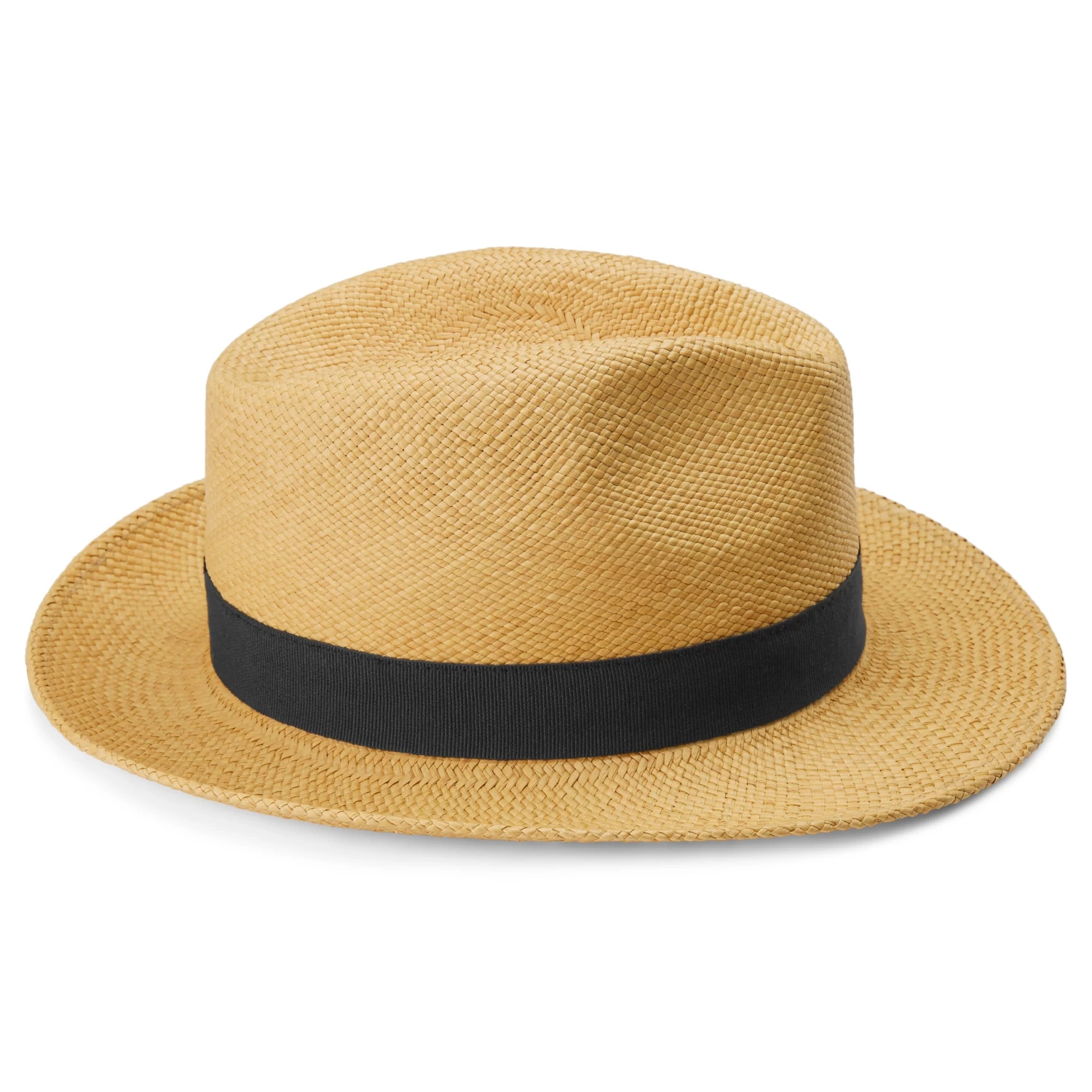 Moda | Mustard Yellow Ecuadorian Straw Panama Hat With Navy Band - Image 6