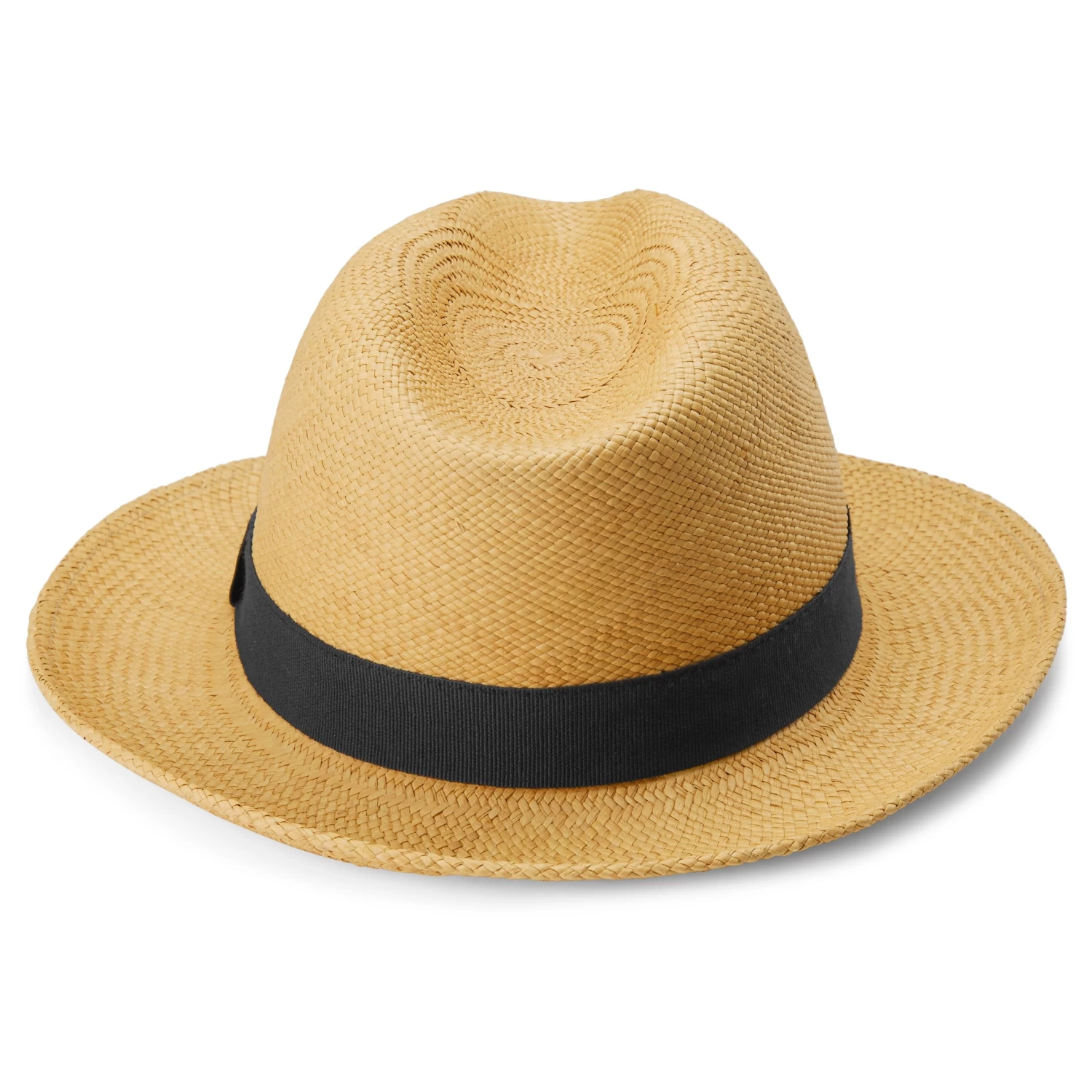 Moda | Mustard Yellow Ecuadorian Straw Panama Hat With Navy Band - Image 7