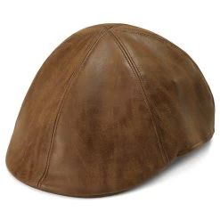 Moda | Light Brown Vegan Leather Flat Cap
