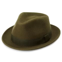 Moda | Olive Green Wool Trilby Hat