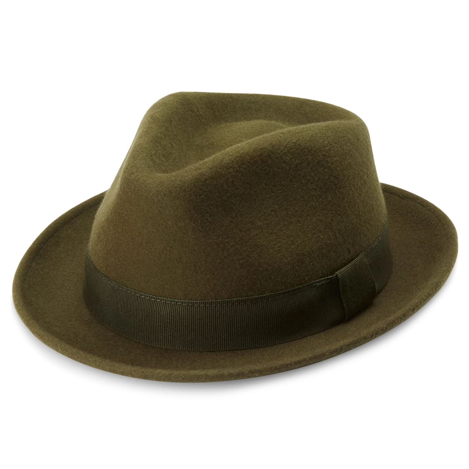 Moda | Olive Green Wool Trilby Hat