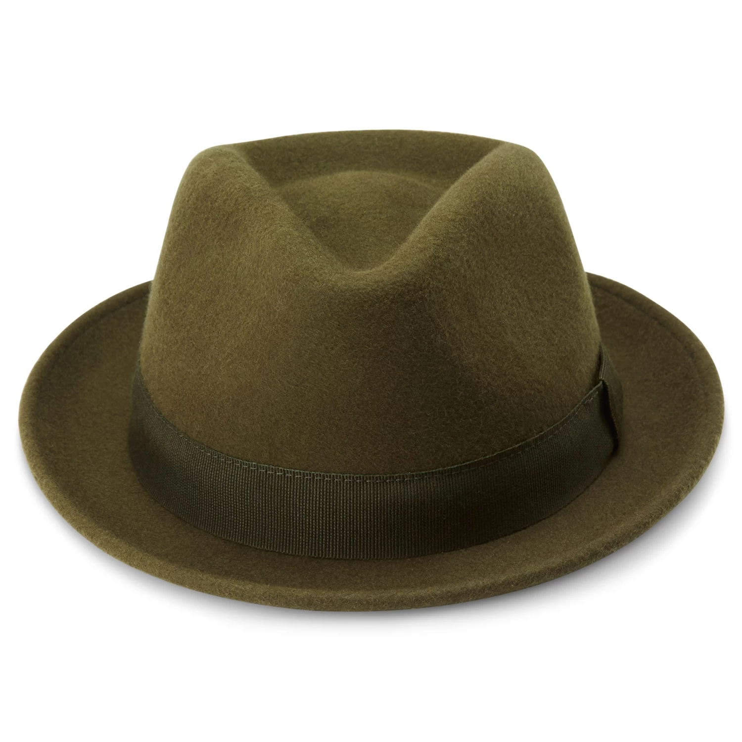 Moda | Olive Green Wool Trilby Hat - Image 2