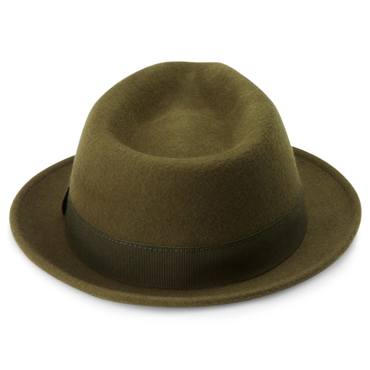 Moda | Olive Green Wool Trilby Hat - Image 3