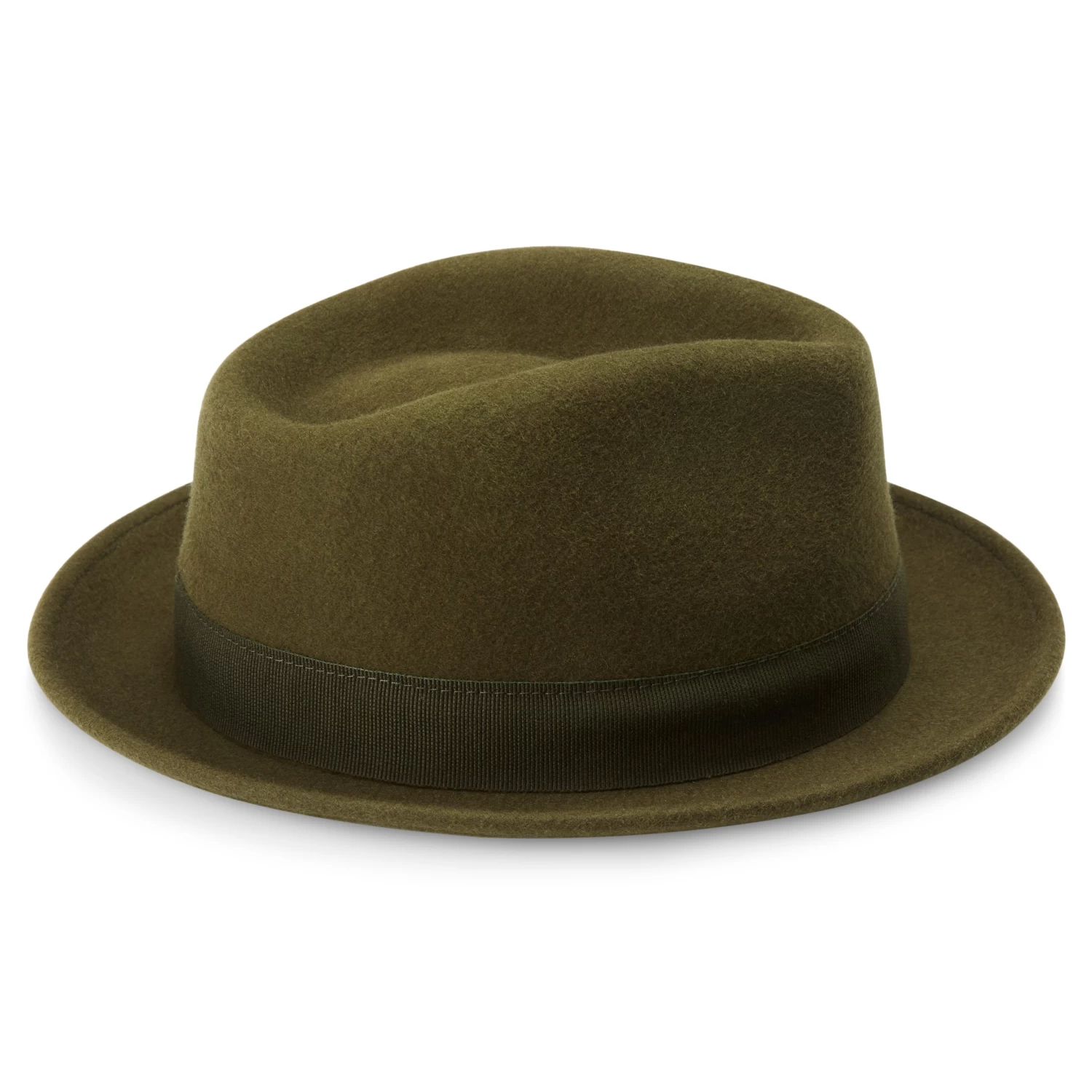 Moda | Olive Green Wool Trilby Hat - Image 4