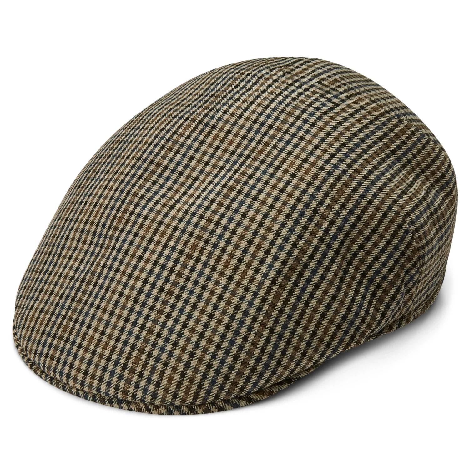 Moda | Dark Earth, Light Brown & Navy Blue Chequered Flat Cap