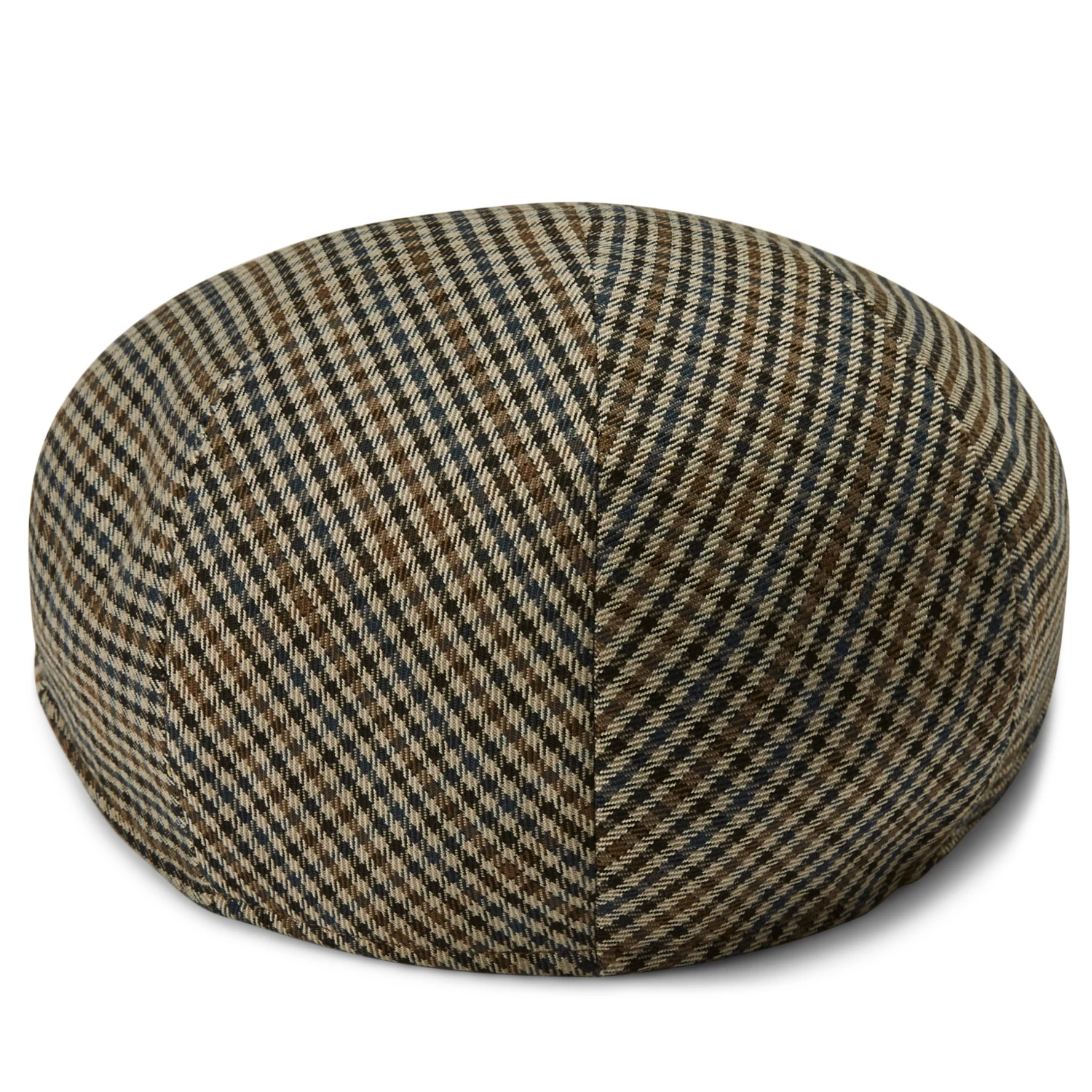 Moda | Dark Earth, Light Brown & Navy Blue Chequered Flat Cap - Image 3
