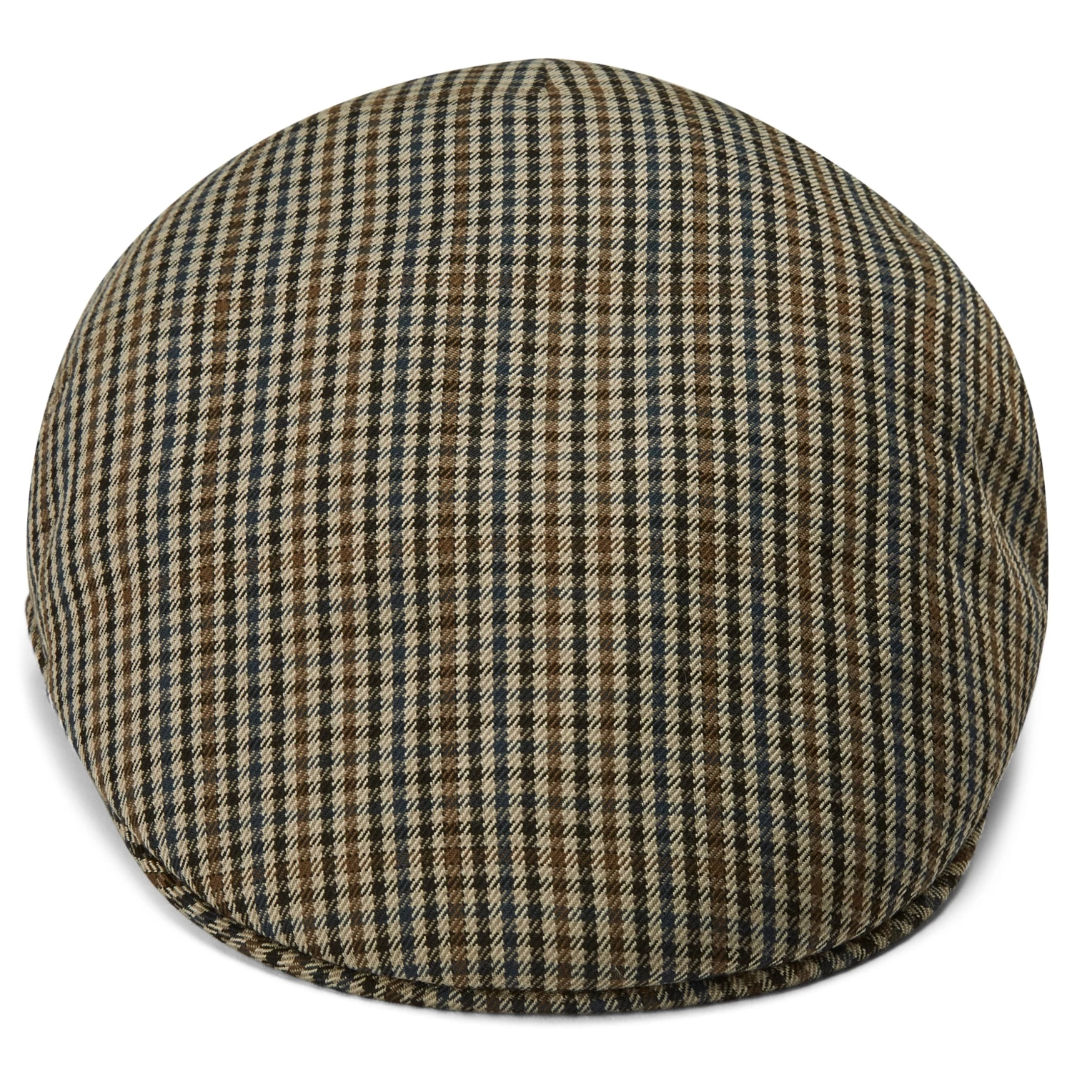 Moda | Dark Earth, Light Brown & Navy Blue Chequered Flat Cap - Image 4
