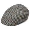 Moda | Burgundy & Navy Blue Chequered Flat Cap