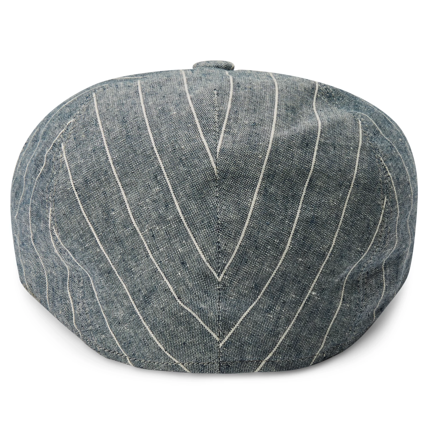 Moda | Deep Blue & White Striped Flat Cap - Image 4