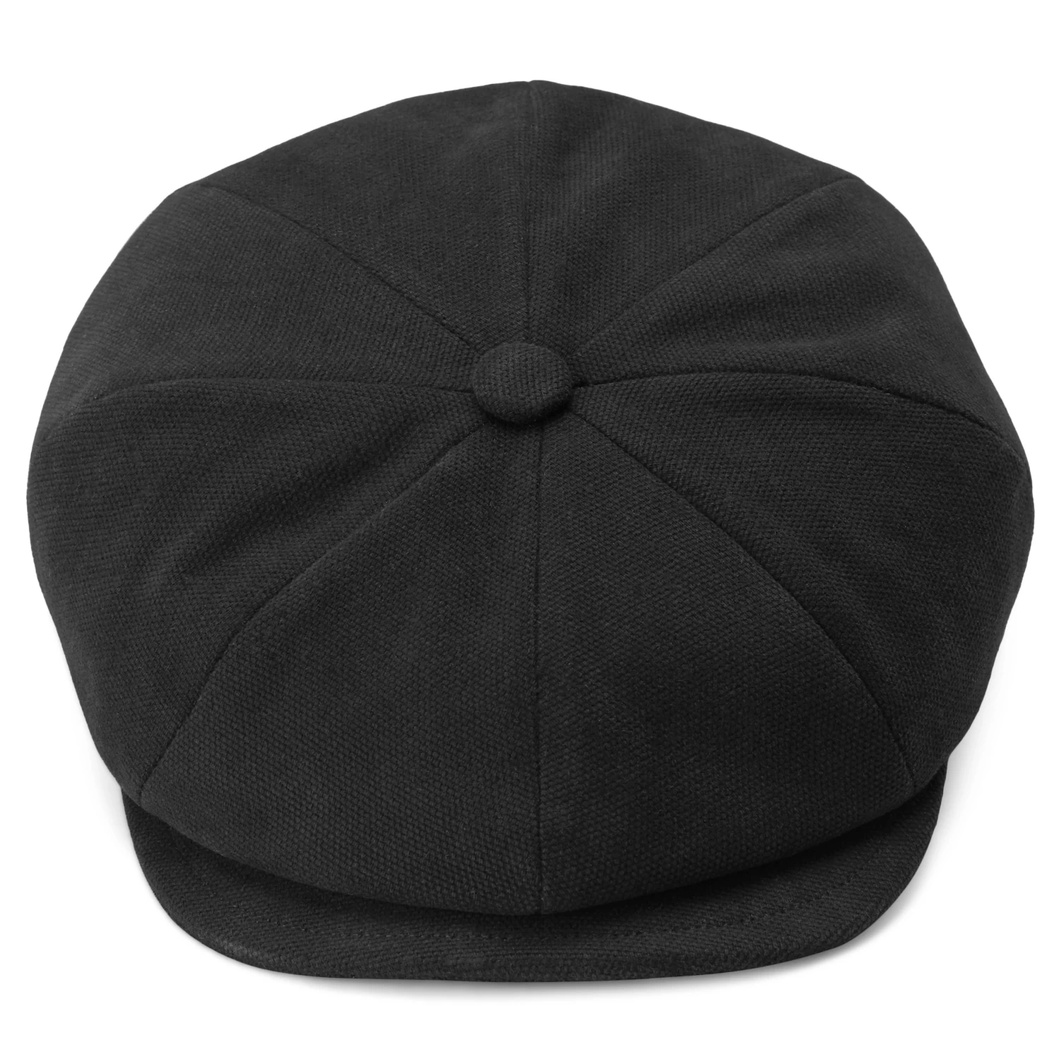 Moda | Black Cotton Newsboy Cap - Image 2