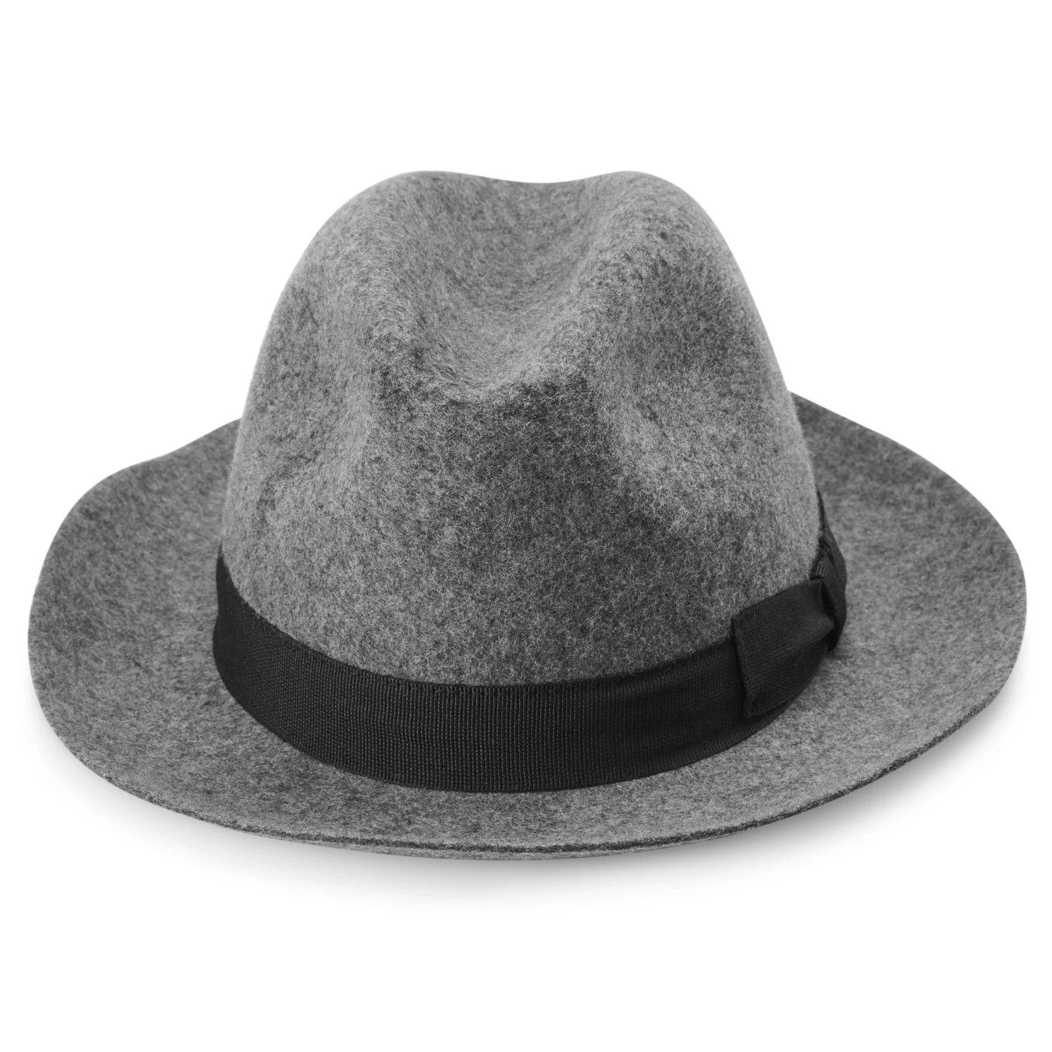 Moda | Dark Grey Wool Fedora Hat With Black Band - Image 2