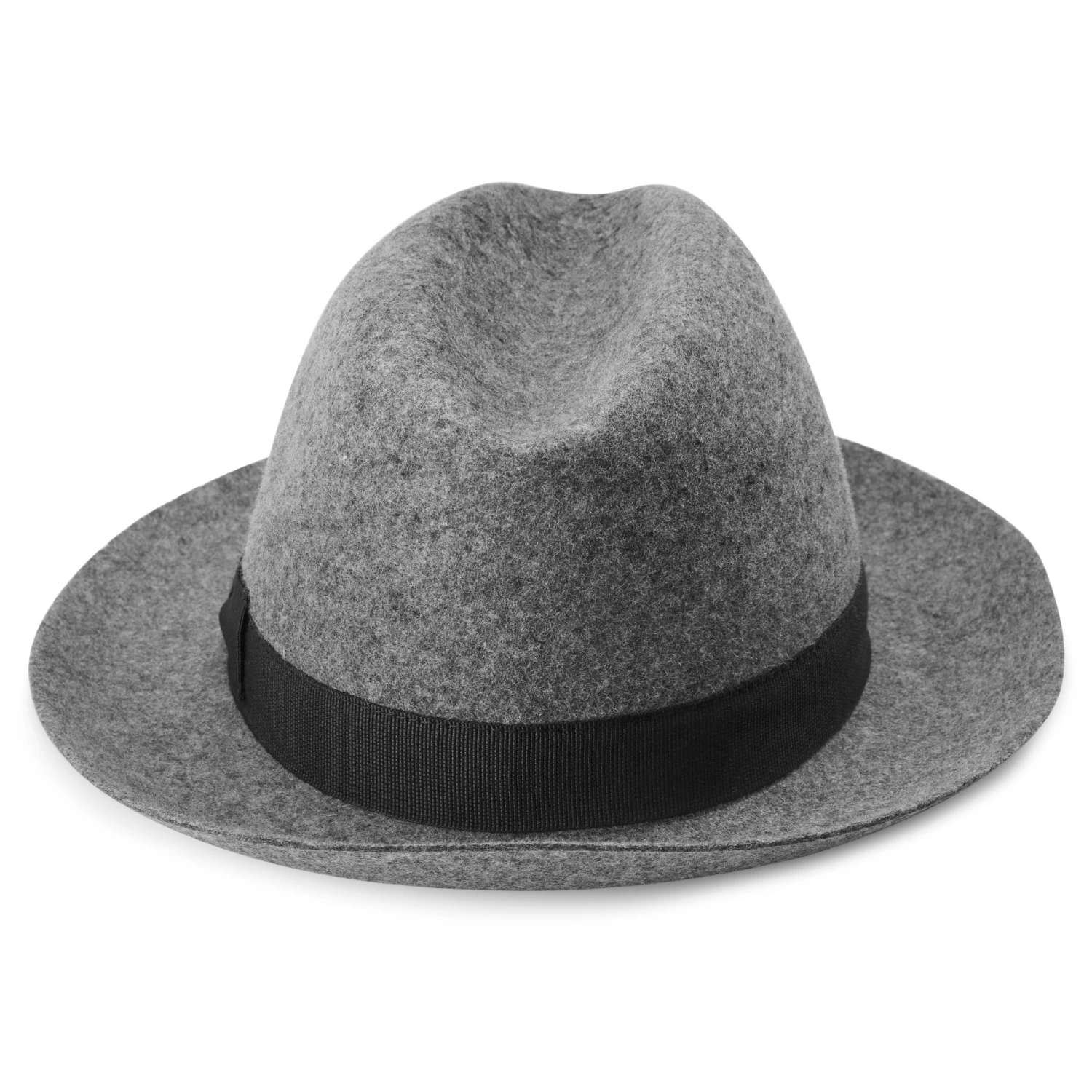 Moda | Dark Grey Wool Fedora Hat With Black Band - Image 3