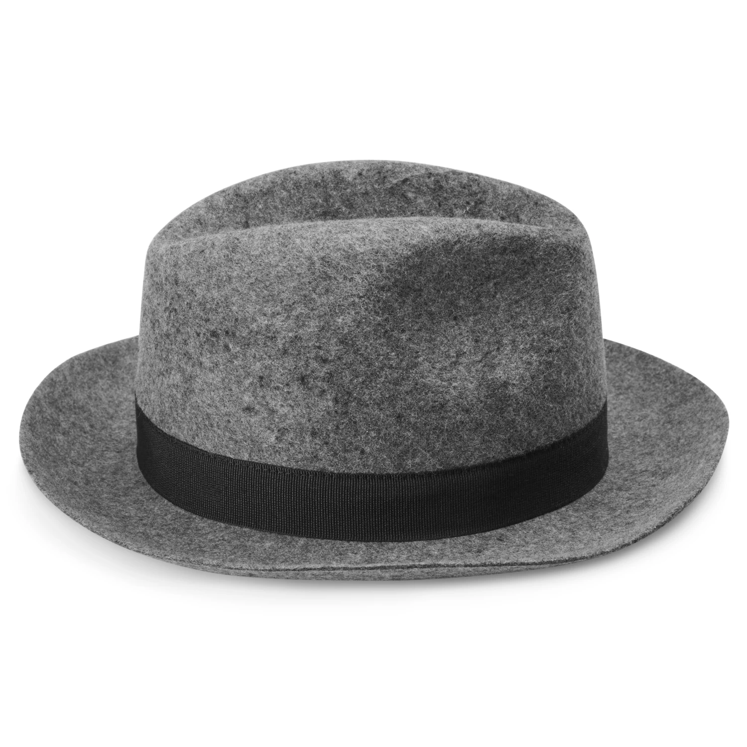 Moda | Dark Grey Wool Fedora Hat With Black Band - Image 4