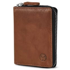 Tan Cambodia RFID Leather Card Holder