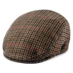 Fido | True & Light Brown Houndstooth Flat Cap