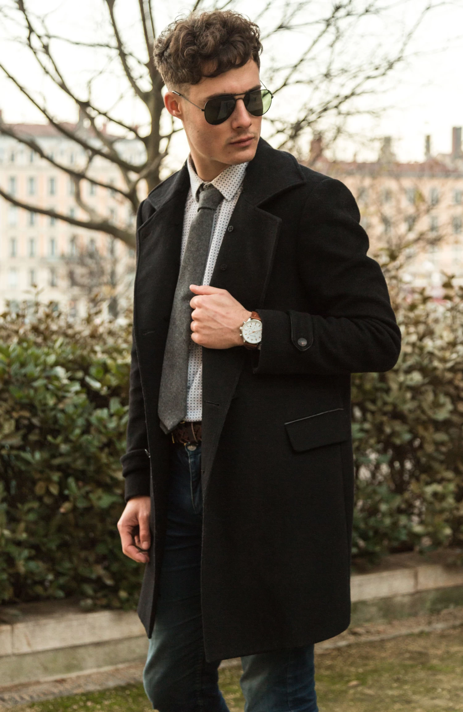 Grey Cashmere Wool Tie - Image 6