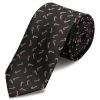Black Christmas Candy Cane Pattern Polyester Tie