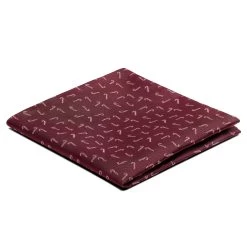 Burgundy Christmas Candy Cane Pattern Pocket Square