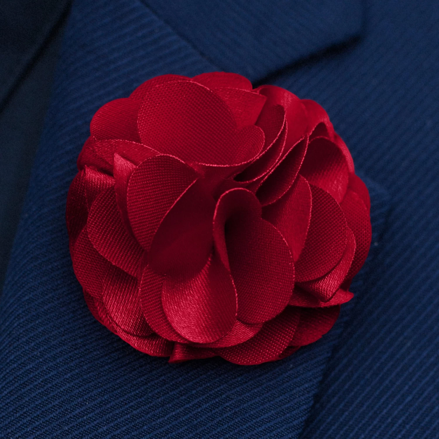 Cherry Red Luxurious Flower Lapel Pin - Image 4