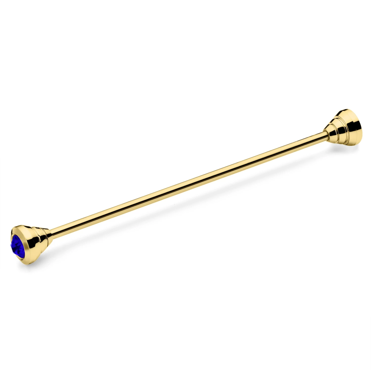 Gold-Tone Collar Bar With Blue Zirconia