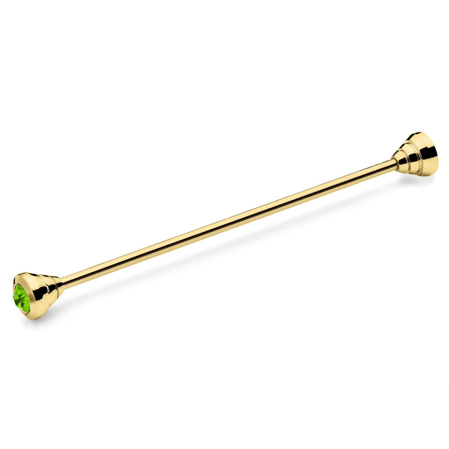 Gold-Tone Collar Bar With Green Zirconia