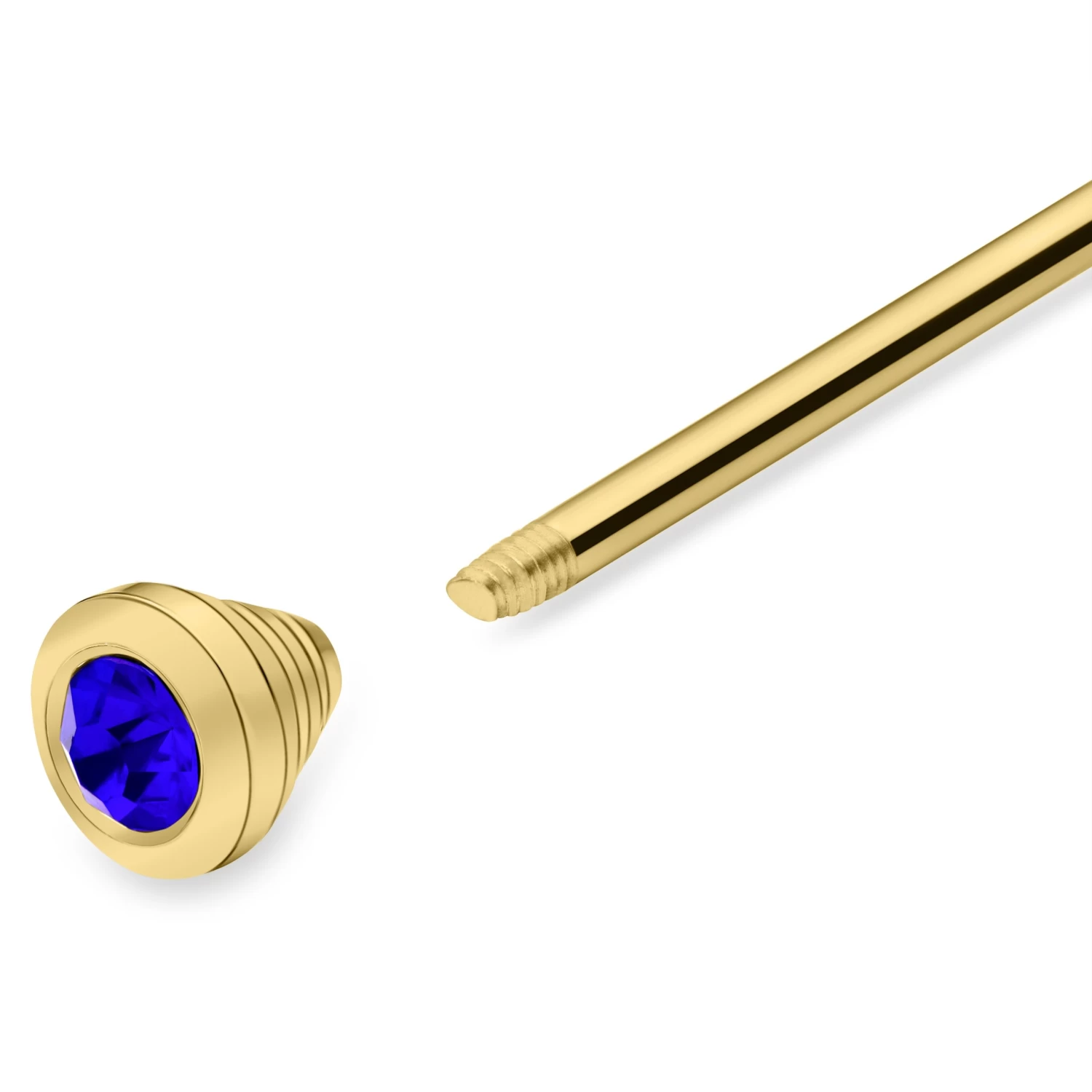 Gold-Tone Collar Bar With Blue Zirconia - Image 2