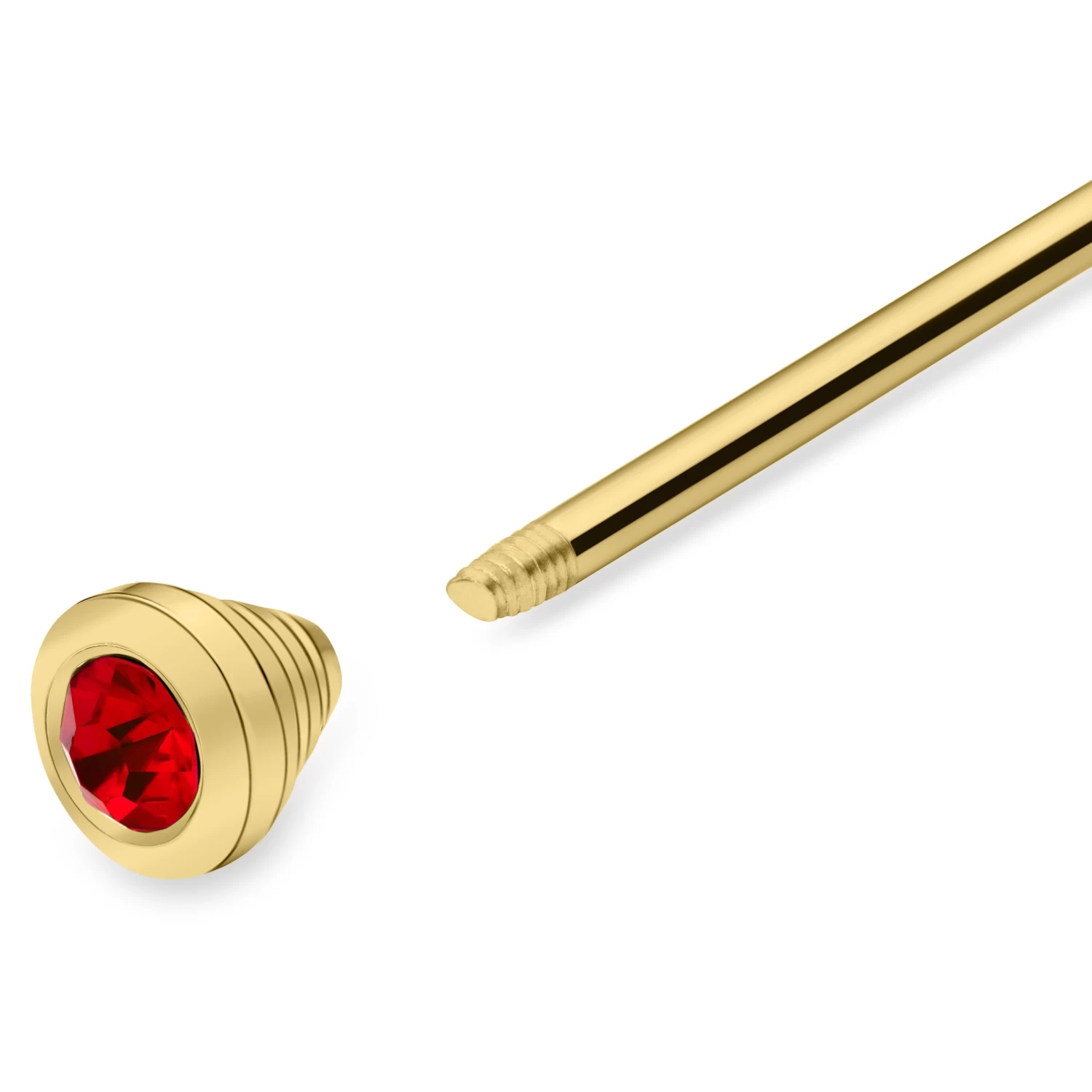 Gold-Tone Collar Bar With Red Zirconia - Image 2