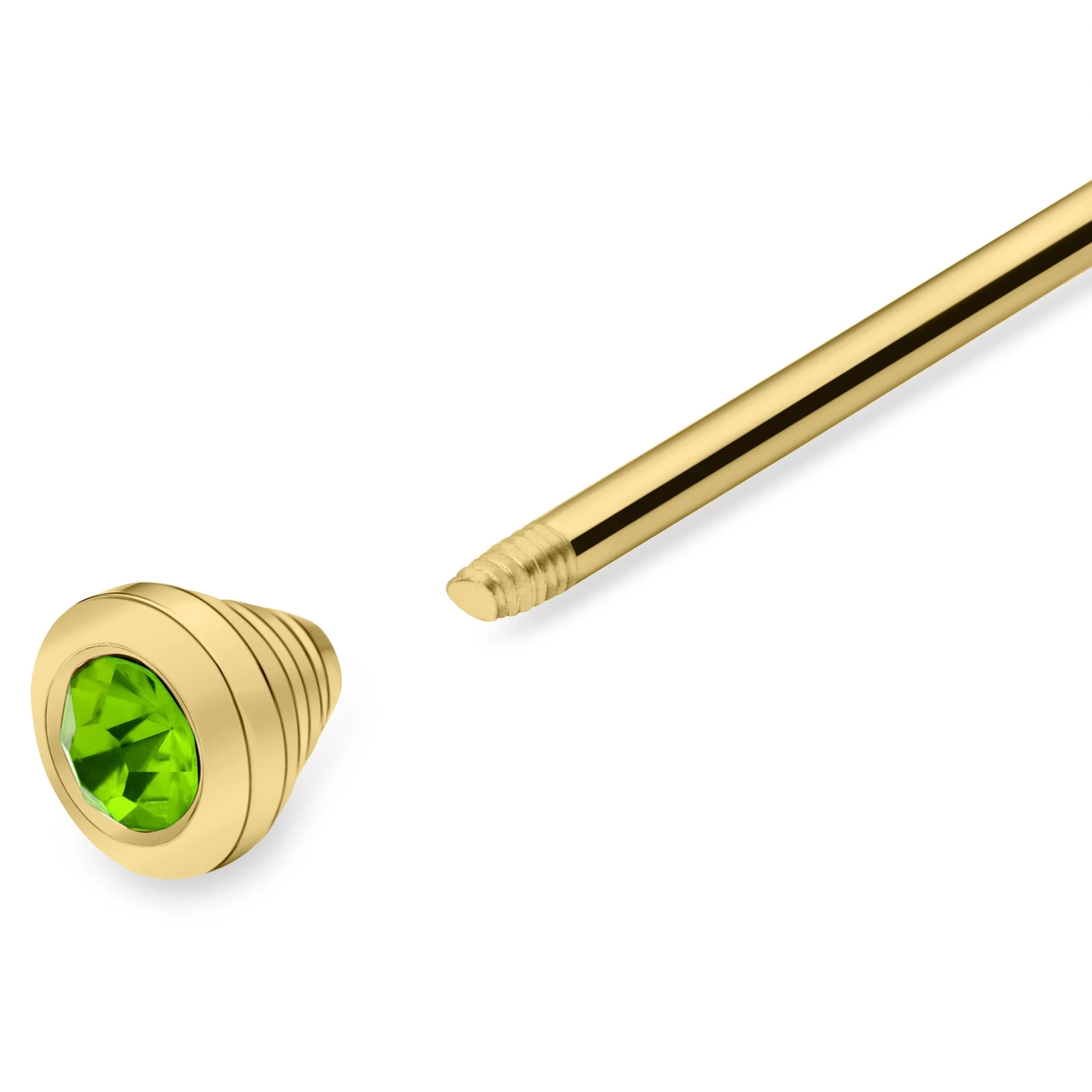Gold-Tone Collar Bar With Green Zirconia - Image 2