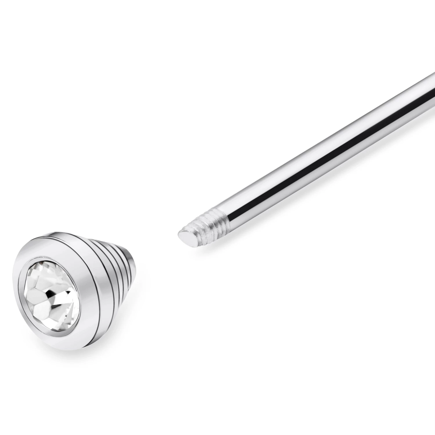 Silver-Tone Collar Bar With Zirconia - Image 2