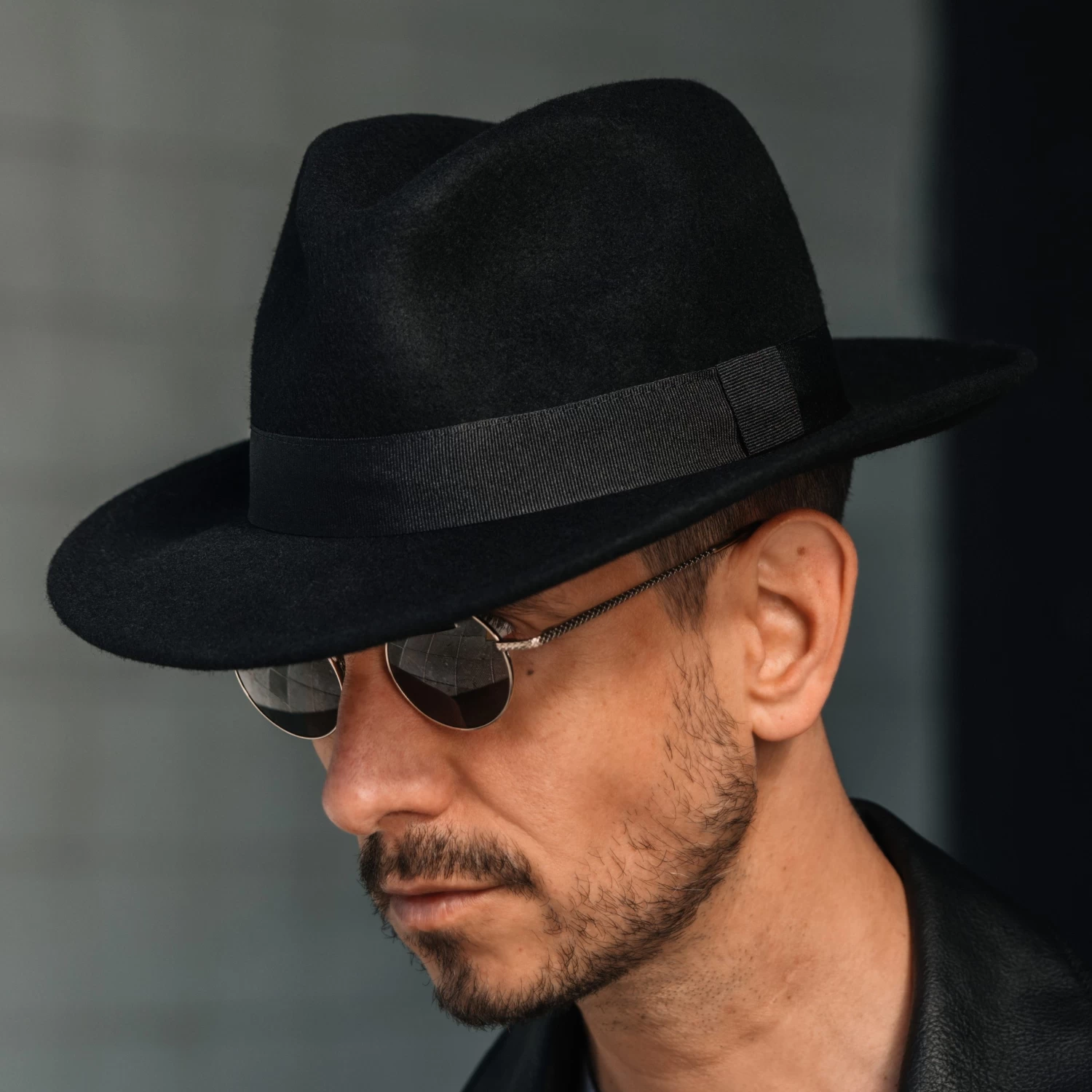 Fido | Black Wool Fedora Hat With Band - Image 10