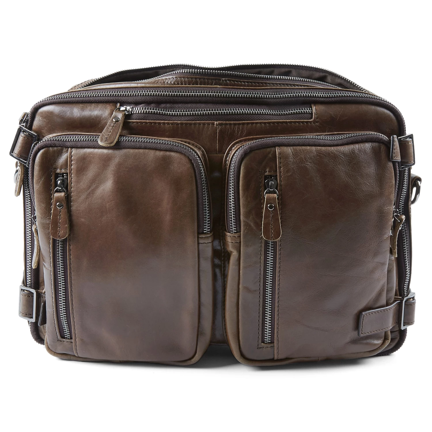 Dark Brown Multi Leather Bag - Image 2