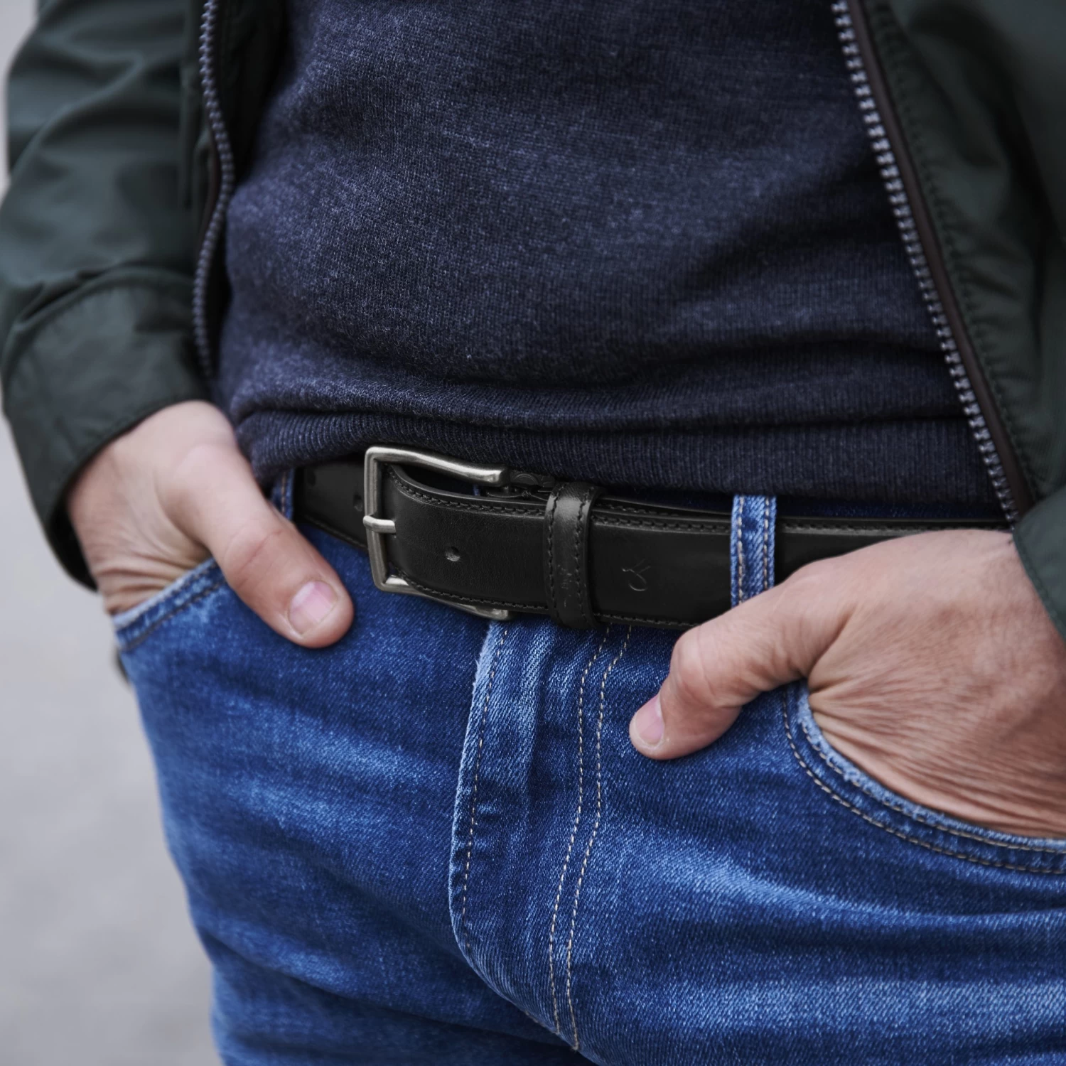 Padua | Black Leather Dress Belt - Image 3