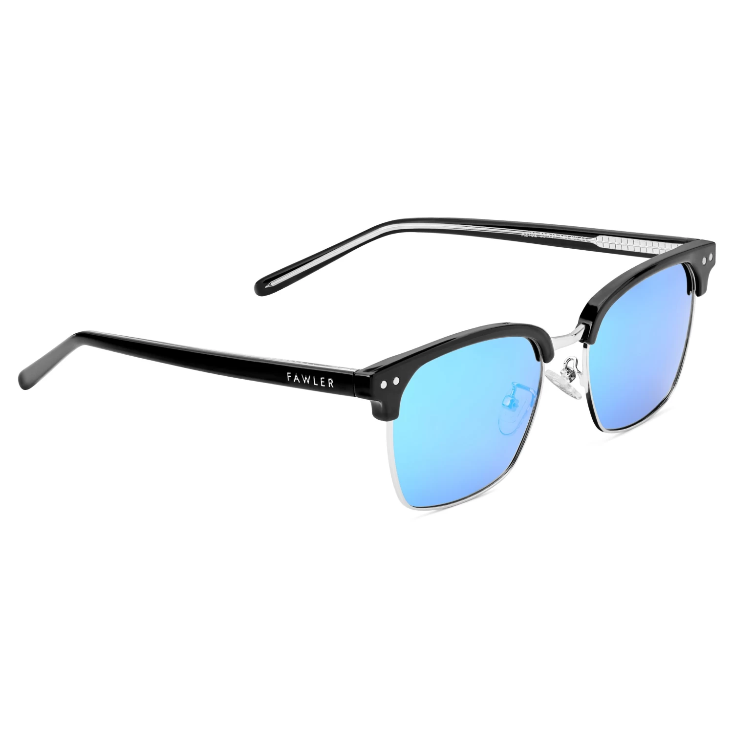 Black & Blue Stainless Steel Polarised Sunglasses - Image 5