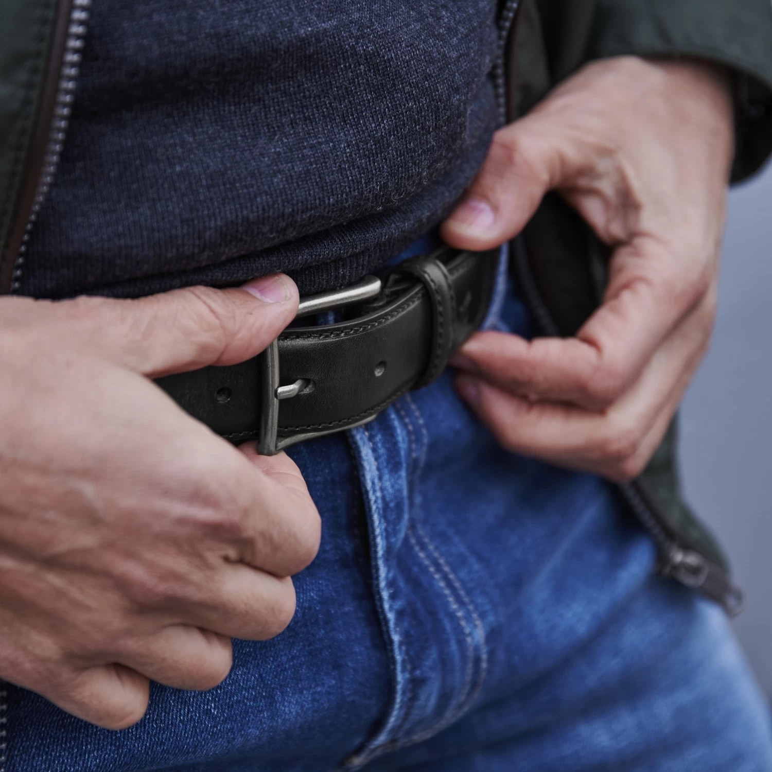 Padua | Black Leather Dress Belt - Image 4