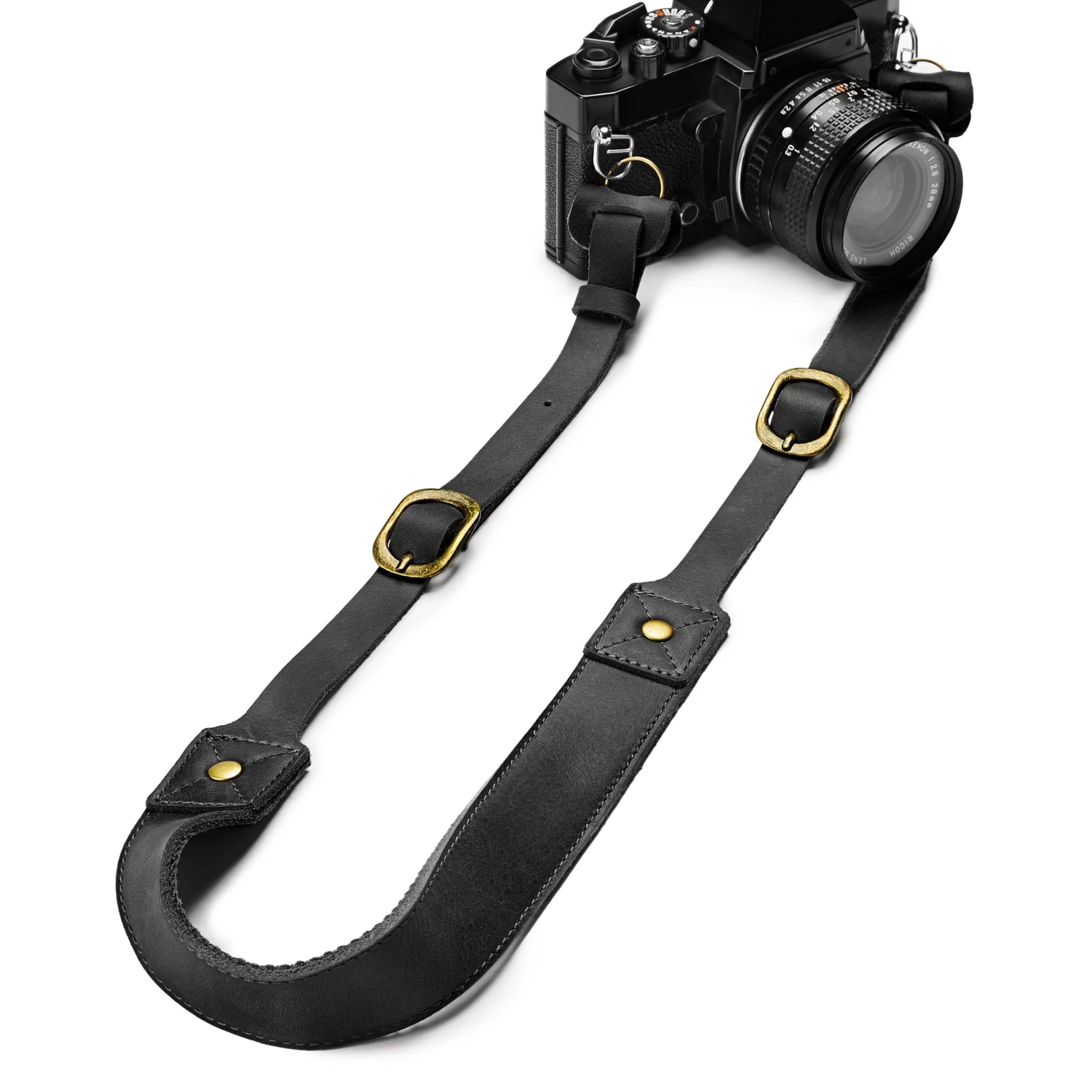 Camera Neck Strap | Black Vintage Leather - Image 2