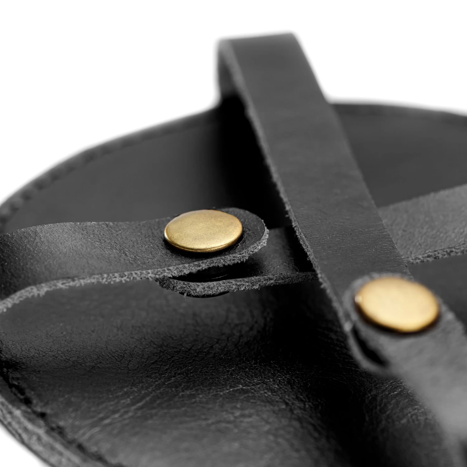 Leather Drinks Coasters And Holder X4 | Black & Round - Image 3