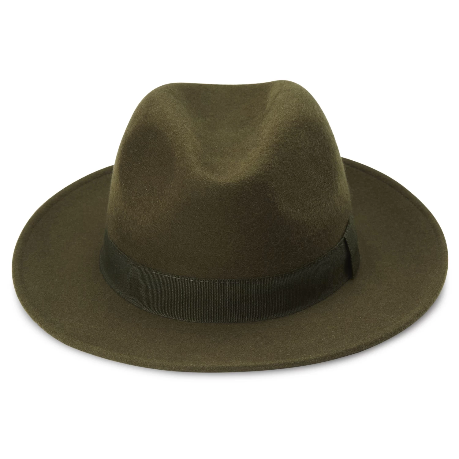 Fido | Olive Green Wool Fedora Hat With Band - Image 2