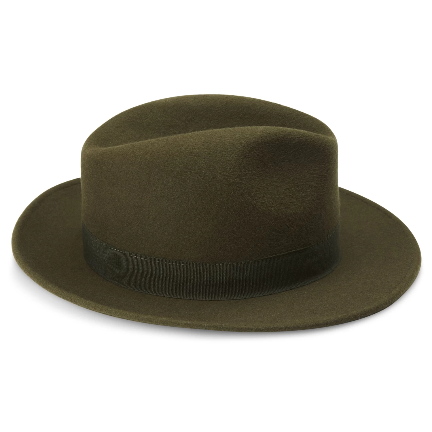 Fido | Olive Green Wool Fedora Hat With Band - Image 3