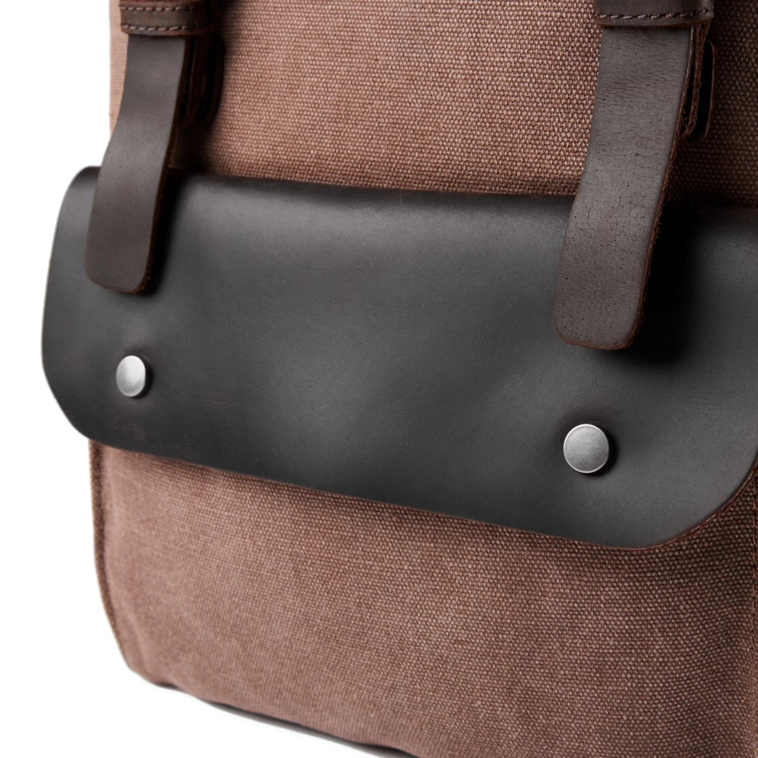 Terracotta Canvas And Black Leather Pullup Backpack - Image 9