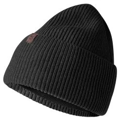 Hiems | Black Cuffed Recycled Wool Beanie