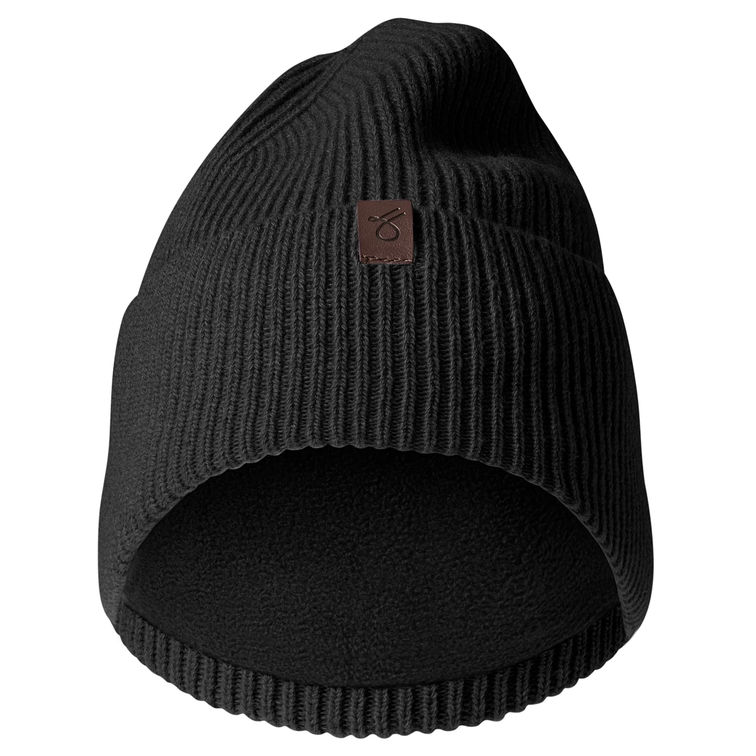 Hiems | Black Cuffed Recycled Wool Beanie - Image 5
