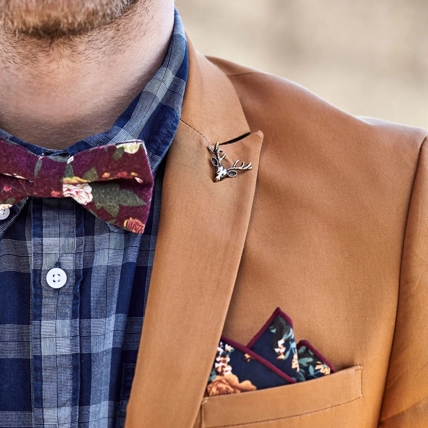 Suit Accessory Gift Box | Blue Paisley & Gold-Tone Set - Image 4