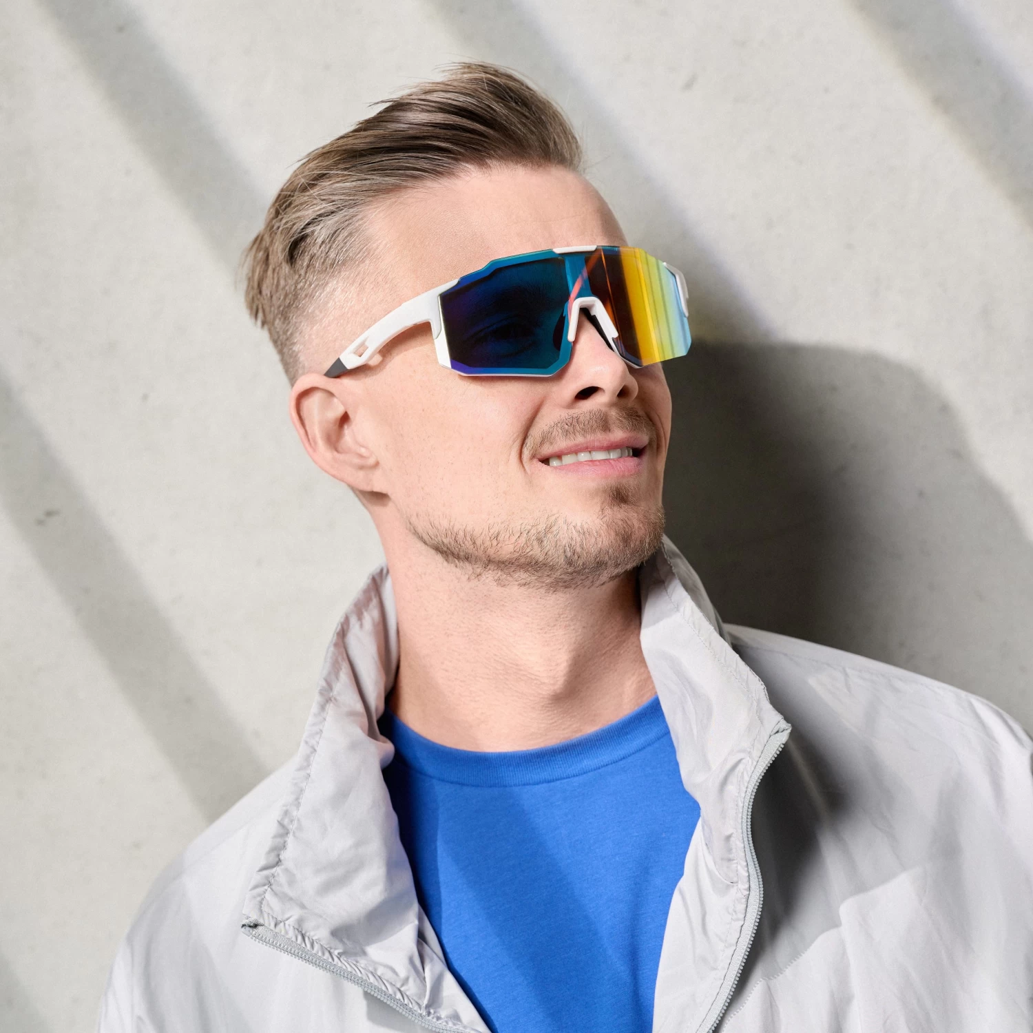 Red & White Wraparound Sports Sunglasses - Image 4