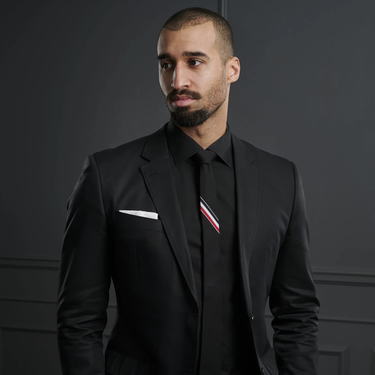 Informal Black, Red & Blue Stripe Cotton Tie - Image 4