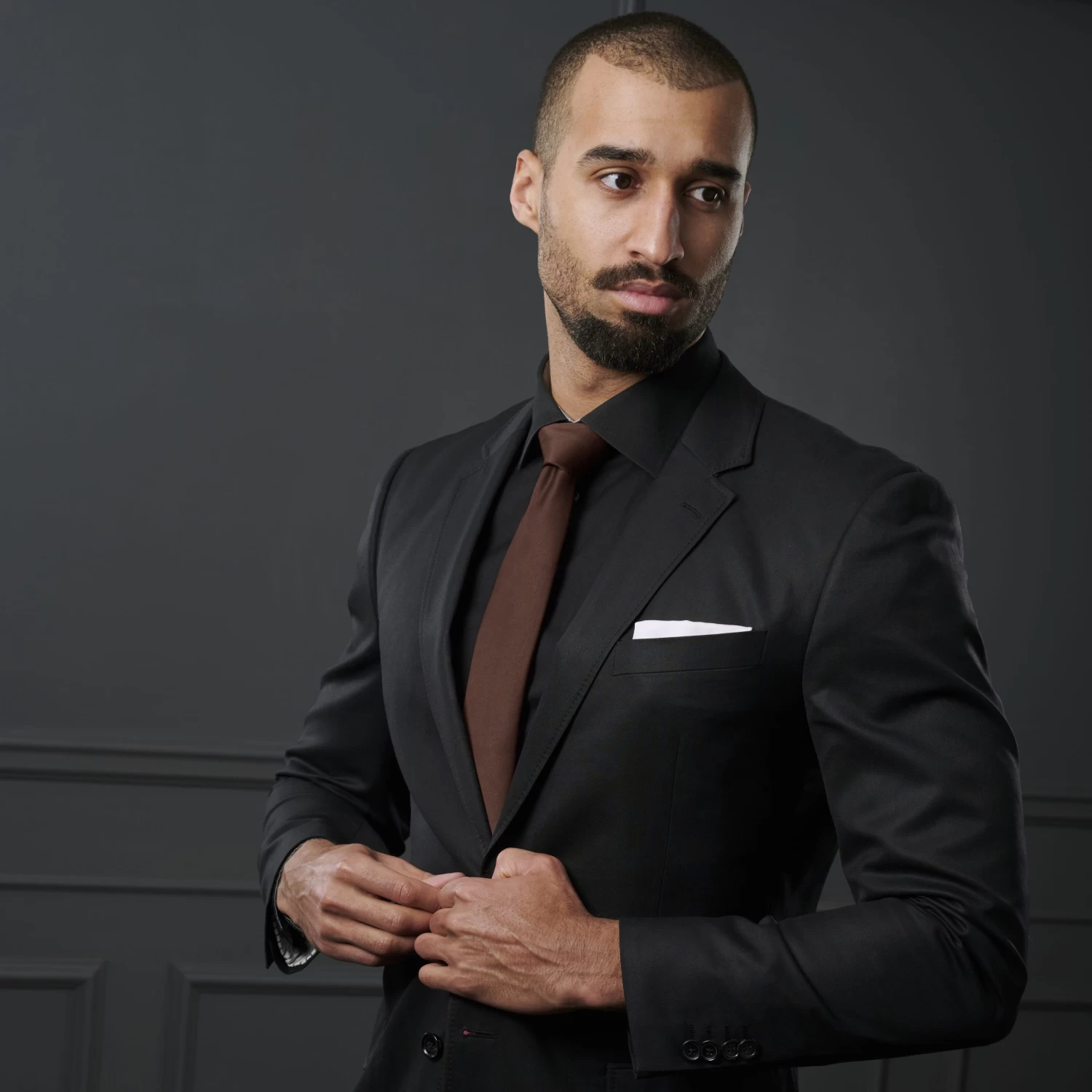 Basic Wide & Long Dark Brown Polyester Tie - Image 4