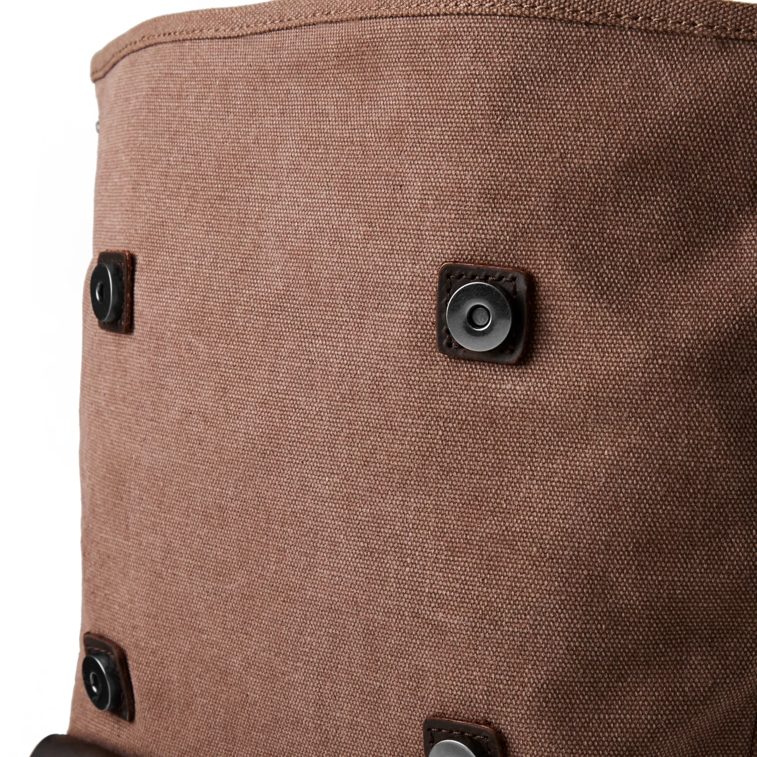 Terracotta Canvas And Black Leather Pullup Backpack - Image 11