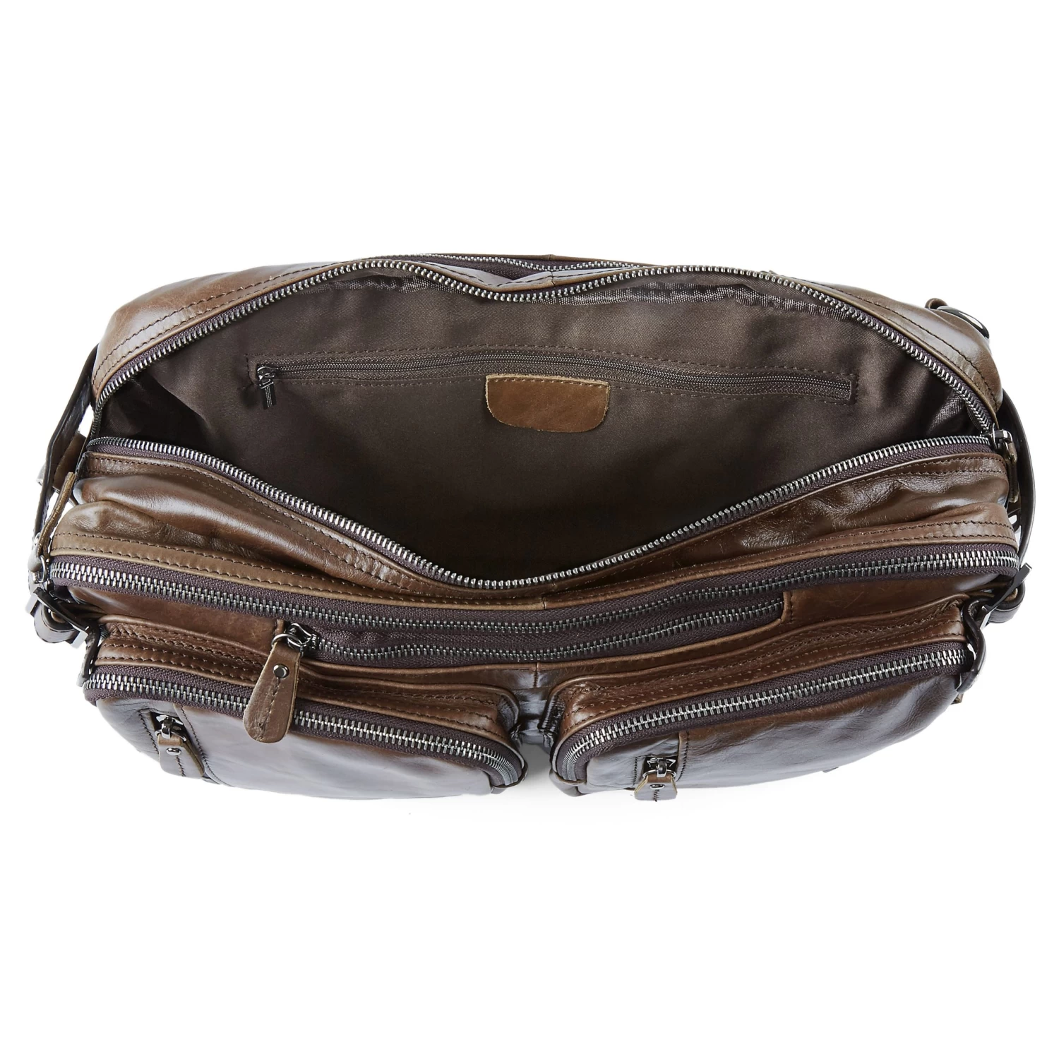 Dark Brown Multi Leather Bag - Image 7
